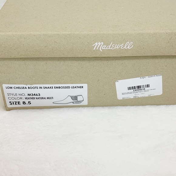 NIB Madewell Low Chelsea Boots In Snake Embossed Leather M3463 - Picture 6 of 8